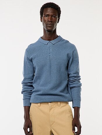 Polo a maniche lunghe in maglia fantasia