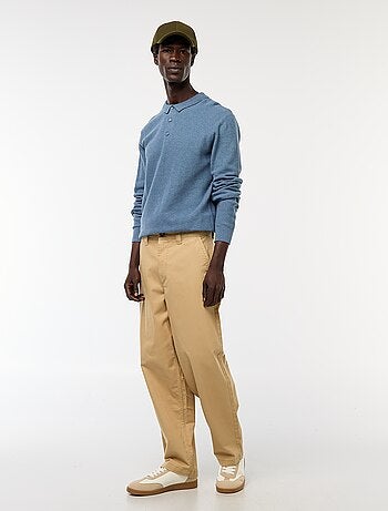 Polo a maniche lunghe in maglia fantasia