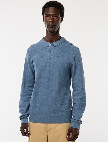 Polo a maniche lunghe in maglia fantasia