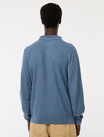 Polo a maniche lunghe in maglia fantasia