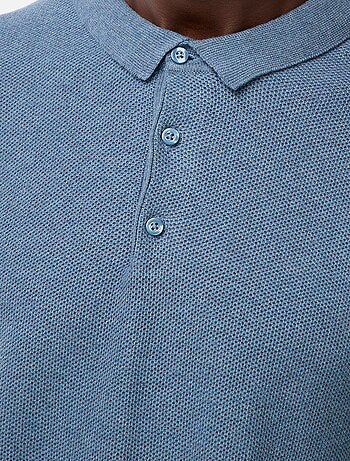 Polo a maniche lunghe in maglia fantasia