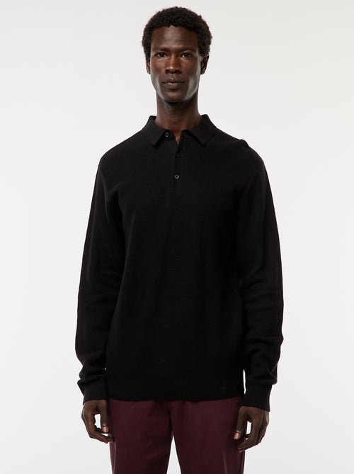 Polo a maniche lunghe in maglia fantasia - Kiabi