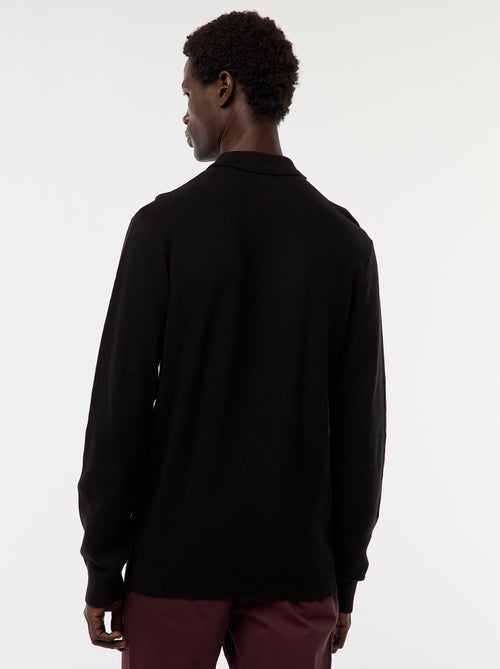 Polo a maniche lunghe in maglia fantasia - Kiabi