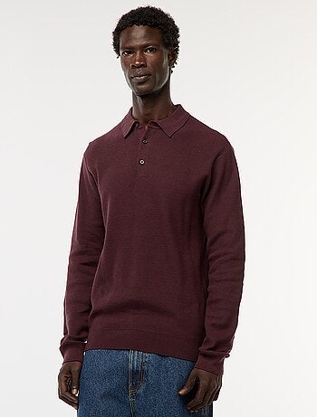 Polo a maniche lunghe in maglia fantasia