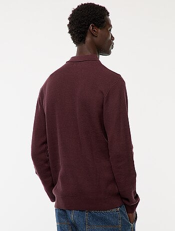 Polo a maniche lunghe in maglia fantasia
