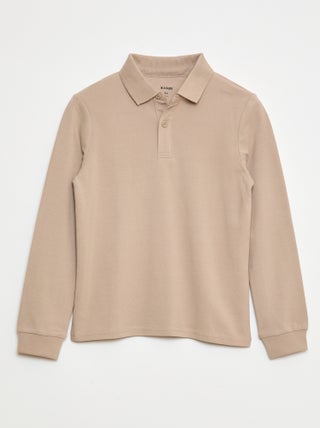 Polo a maniche lunghe in maglia piqué