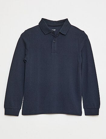 Polo a maniche lunghe in maglia piqué