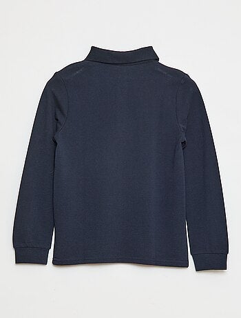 Polo a maniche lunghe in maglia piqué
