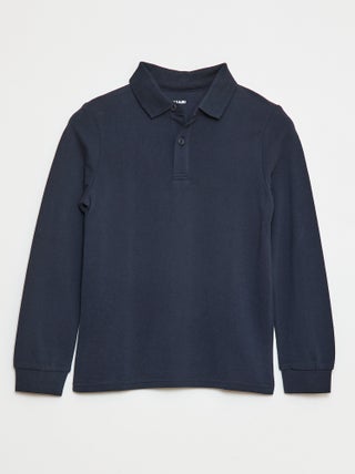 Polo a maniche lunghe in maglia piqué
