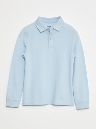 Polo a maniche lunghe in maglia piqué