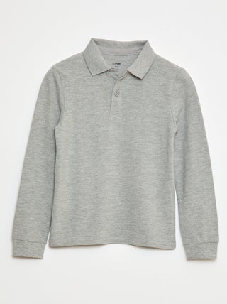 Polo a maniche lunghe in maglia piqué