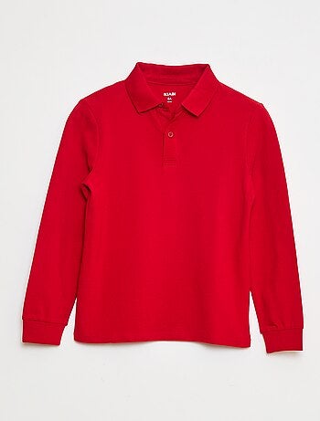 Polo a maniche lunghe in maglia piqué