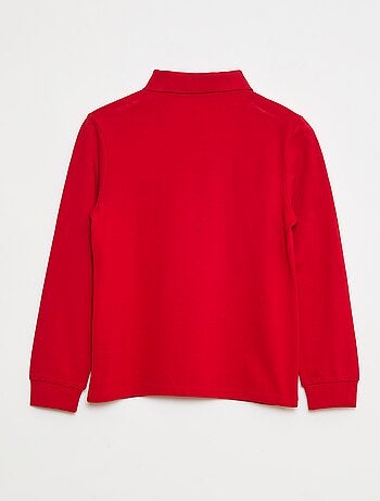 Polo a maniche lunghe in maglia piqué