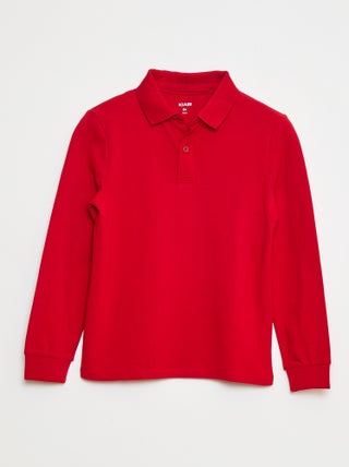 Polo a maniche lunghe in maglia piqué