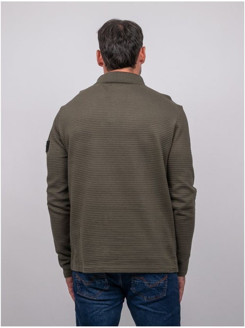 Polo a maniche lunghe in maglia waffle di cotone parlito - Kiabi Polo a maniche lunghe in maglia waffle di cotone parlito - Kiabi