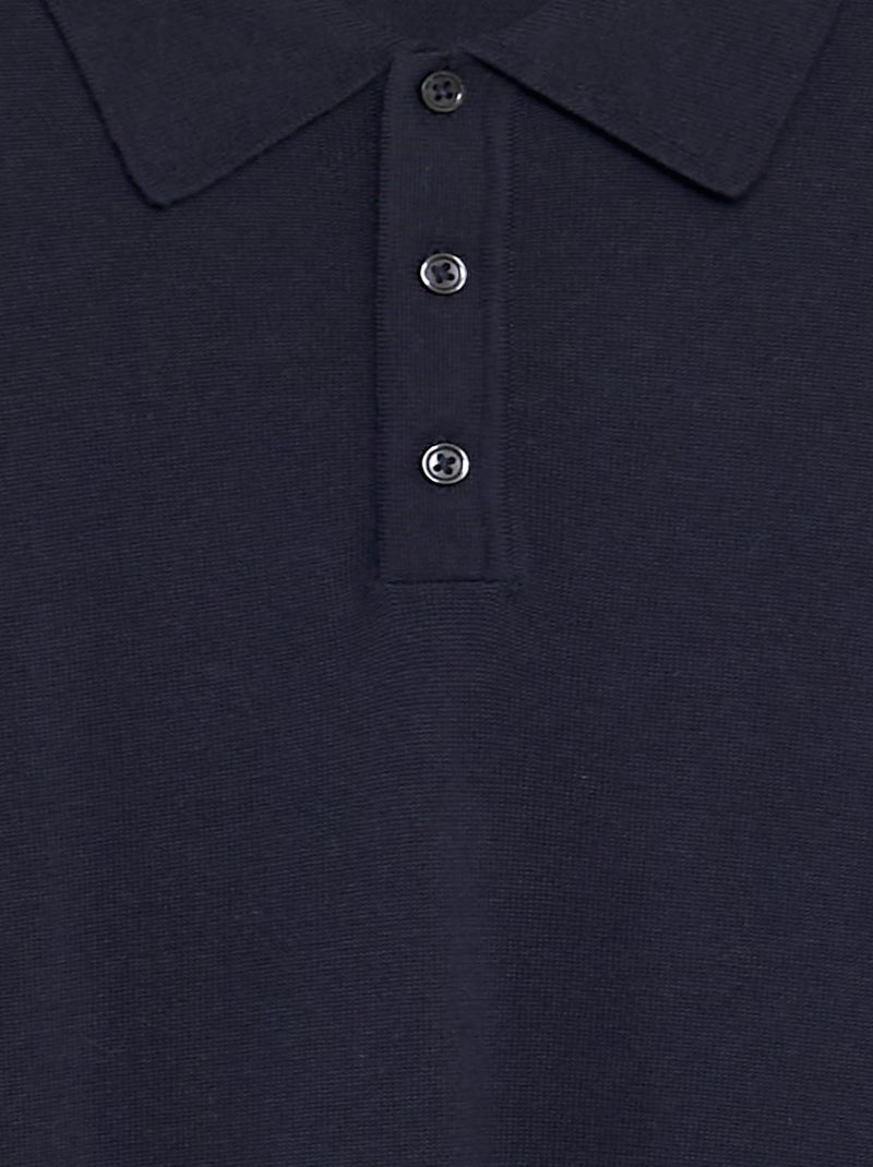 Polo a maniche lunghe lavorata a maglia BLU - Kiabi