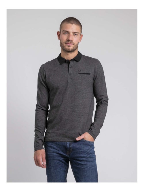 Polo a maniche lunghe pur coton PAGNY - Kiabi
