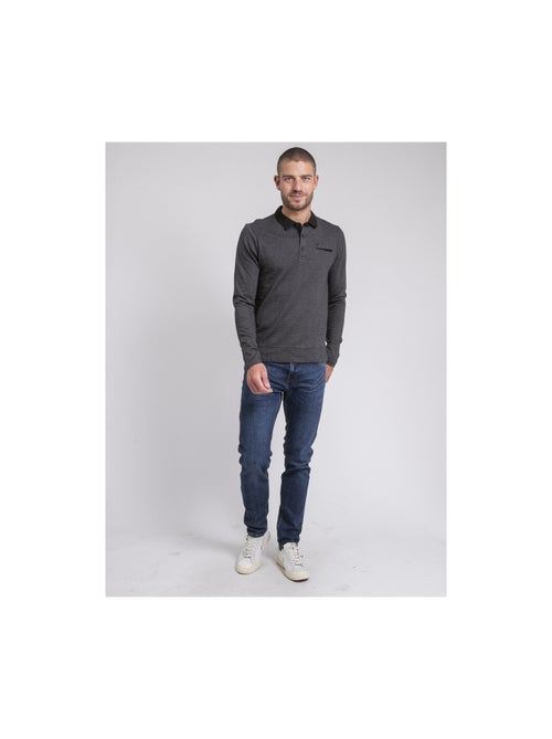 Polo a maniche lunghe pur coton PAGNY - Kiabi