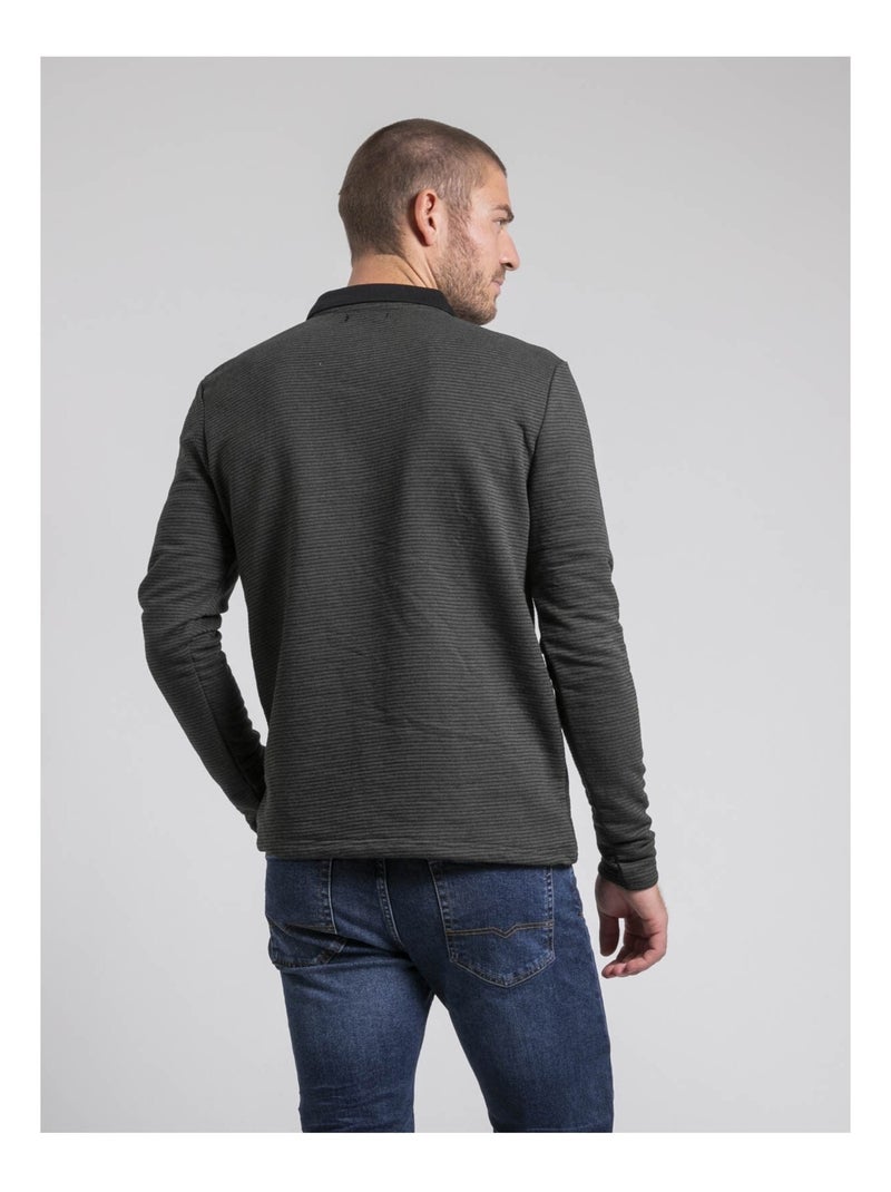 Polo a maniche lunghe pur coton POMEGAN Nero - Kiabi