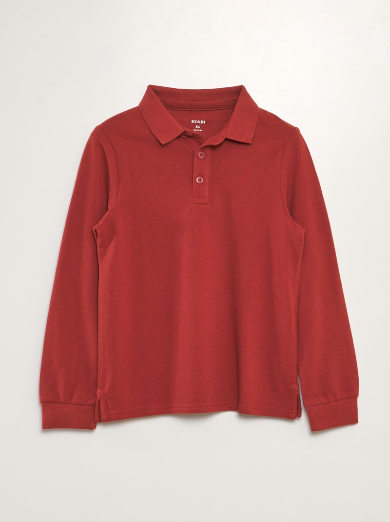 Polo a maniche lunghe ROSSO - Kiabi