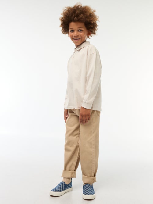 Polo à maniche lunghe tinta unita - Kiabi