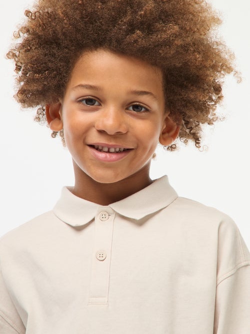 Polo à maniche lunghe tinta unita - Kiabi