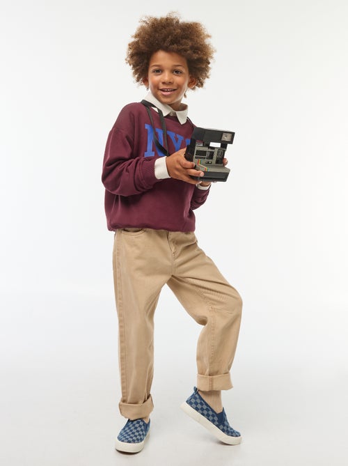 Polo à maniche lunghe tinta unita - Kiabi