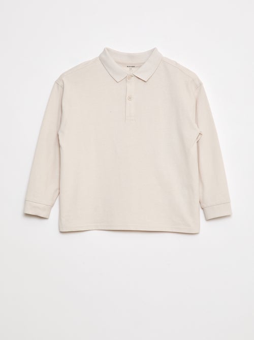 Polo à maniche lunghe tinta unita - Kiabi