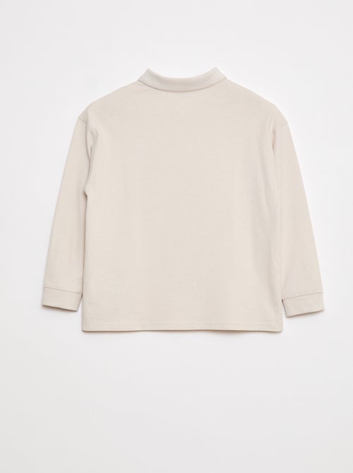 Polo à maniche lunghe tinta unita - Kiabi