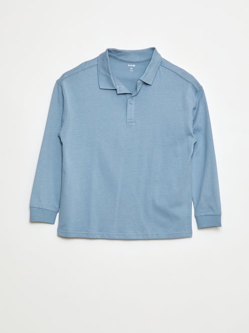 Polo à maniche lunghe tinta unita - Kiabi