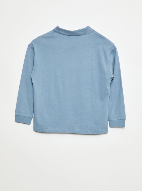 Polo à maniche lunghe tinta unita - Kiabi