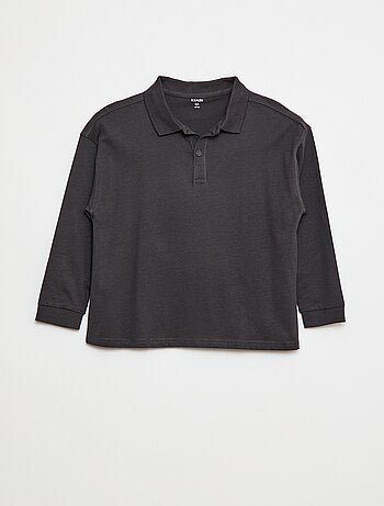 Polo à maniche lunghe tinta unita