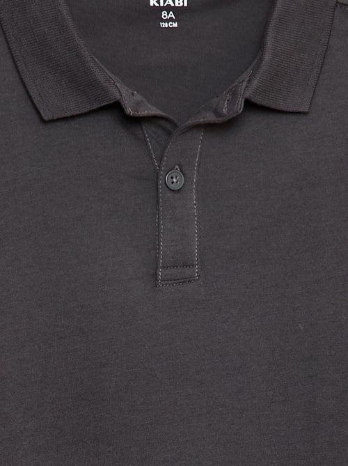 Polo à maniche lunghe tinta unita - Kiabi