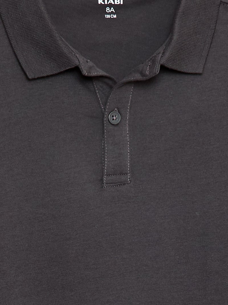 Polo à maniche lunghe tinta unita Grigio - Kiabi