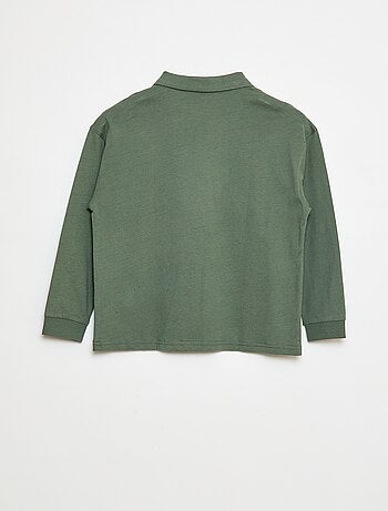 Polo à maniche lunghe tinta unita