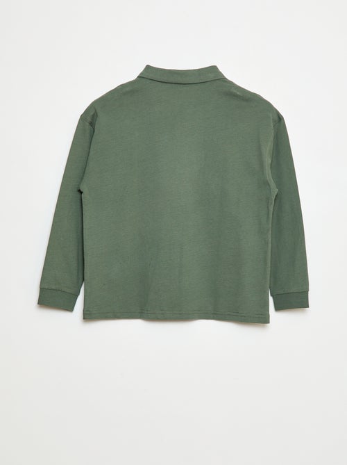 Polo à maniche lunghe tinta unita - Kiabi