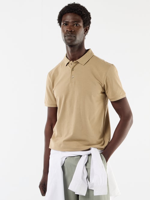 Polo a nido d'ape con collo a zip - Kiabi