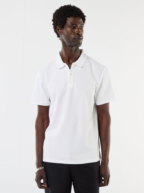 Polo a nido d'ape con collo a zip - Kiabi