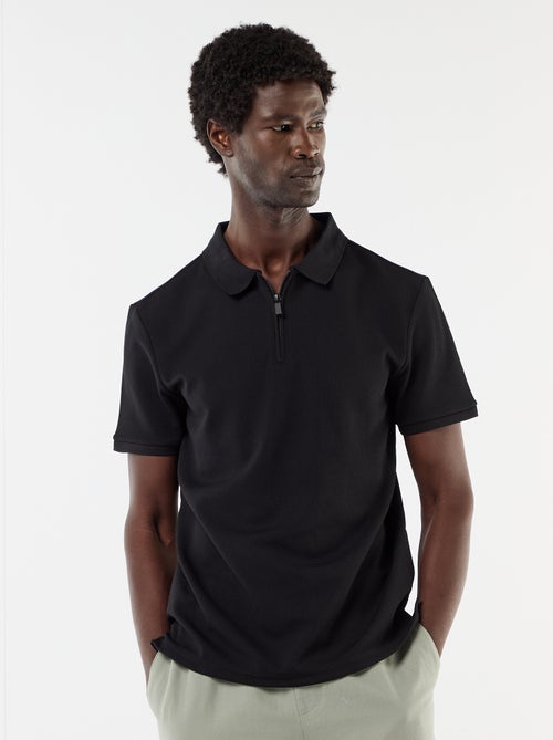 Polo a nido d'ape con collo a zip - Kiabi