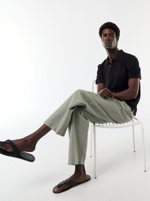 Polo a nido d'ape con collo a zip - Kiabi