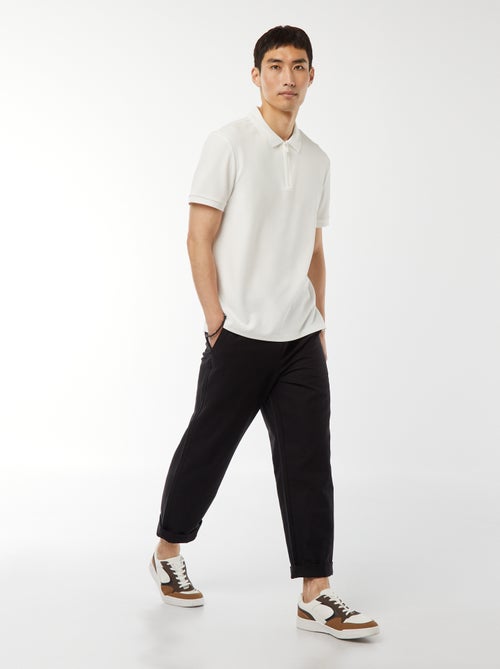 Polo a nido d'ape e collo con zip - Kiabi