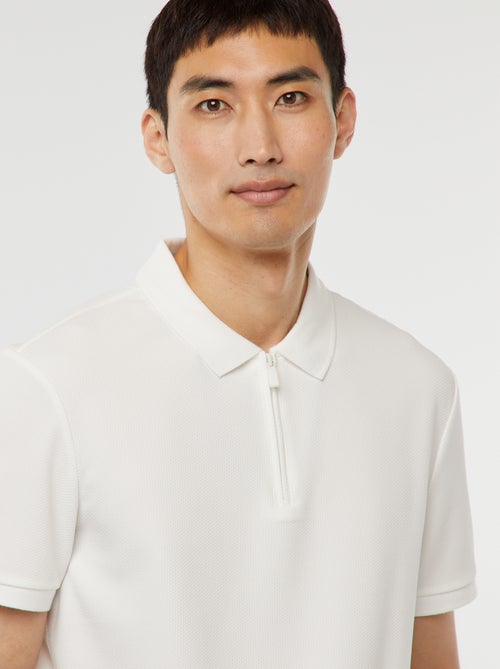 Polo a nido d'ape e collo con zip - Kiabi