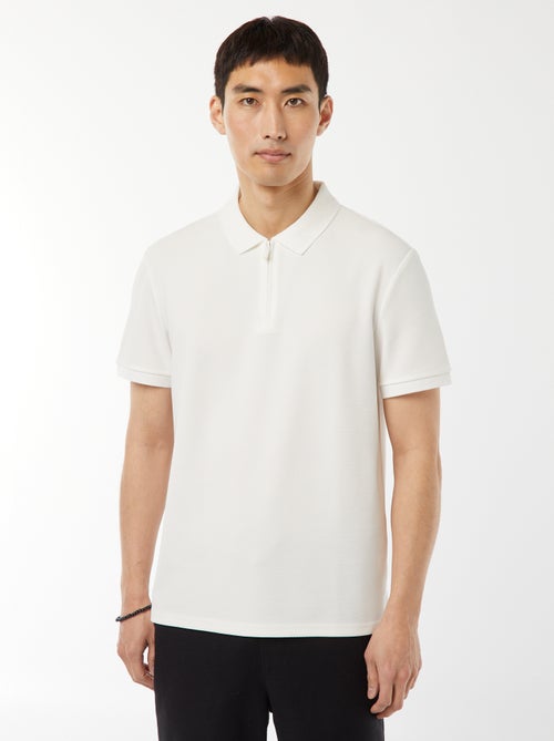 Polo a nido d'ape e collo con zip - Kiabi