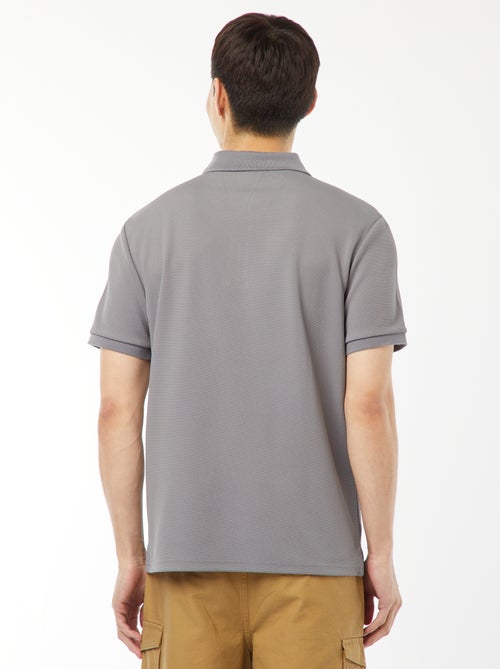 Polo a nido d'ape e collo con zip - Kiabi