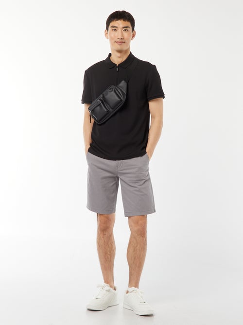 Polo a nido d'ape e collo con zip - Kiabi