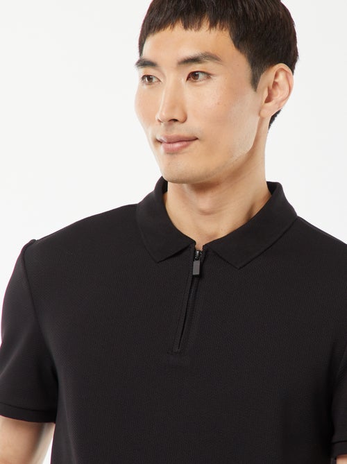 Polo a nido d'ape e collo con zip - Kiabi