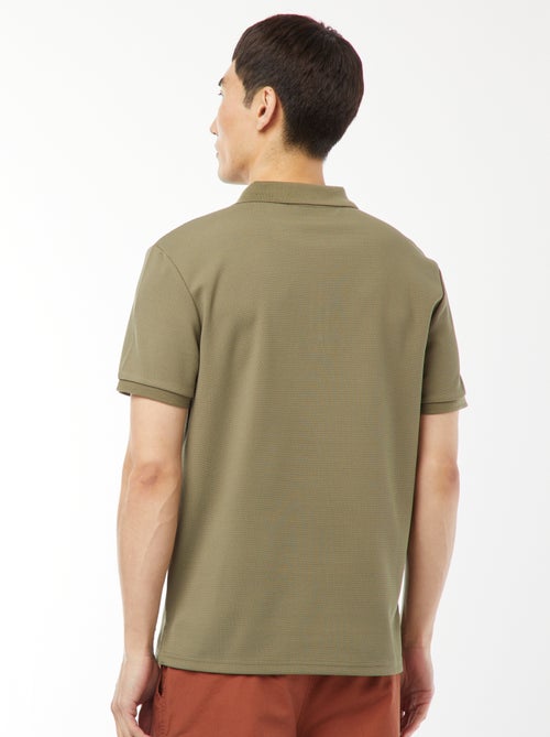 Polo a nido d'ape e collo con zip - Kiabi