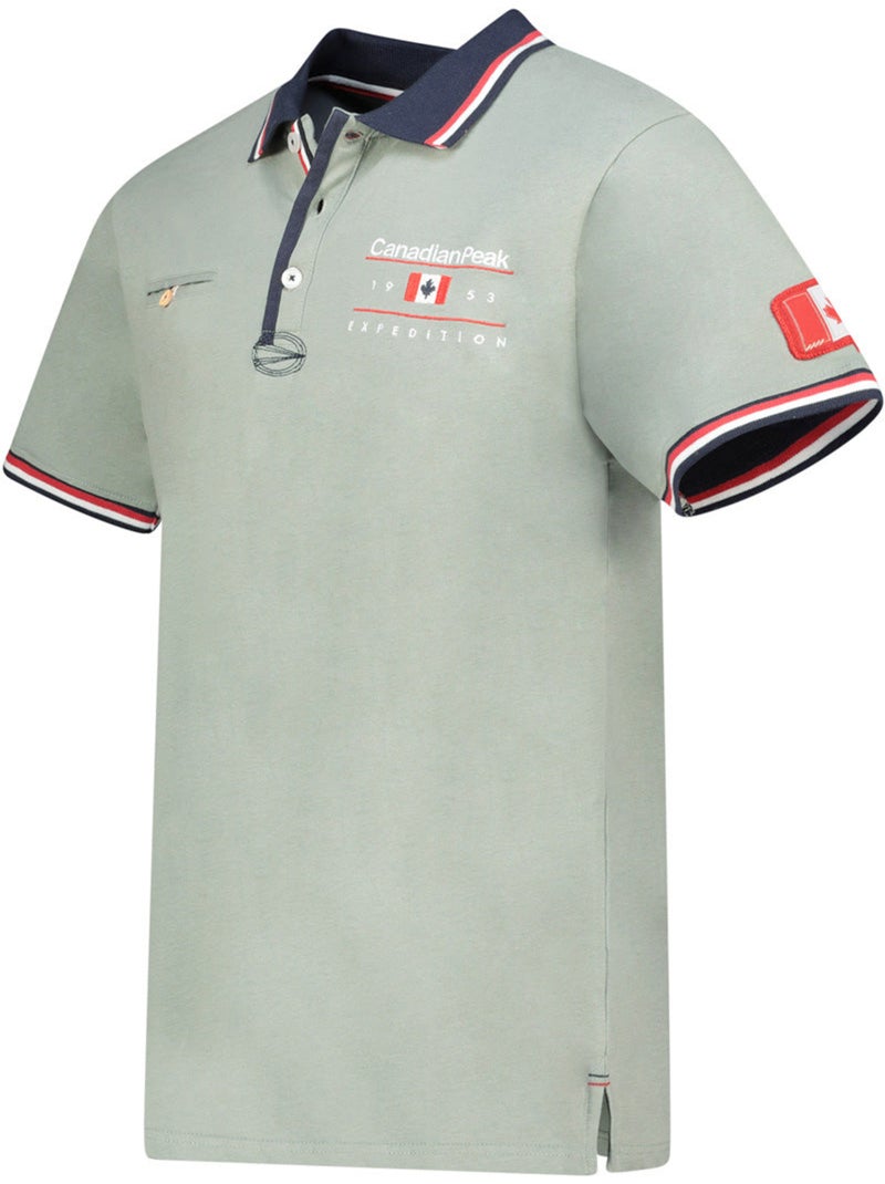 Polo a righe a contrasto konbustybleak – canadian peak Verde oliva - Kiabi