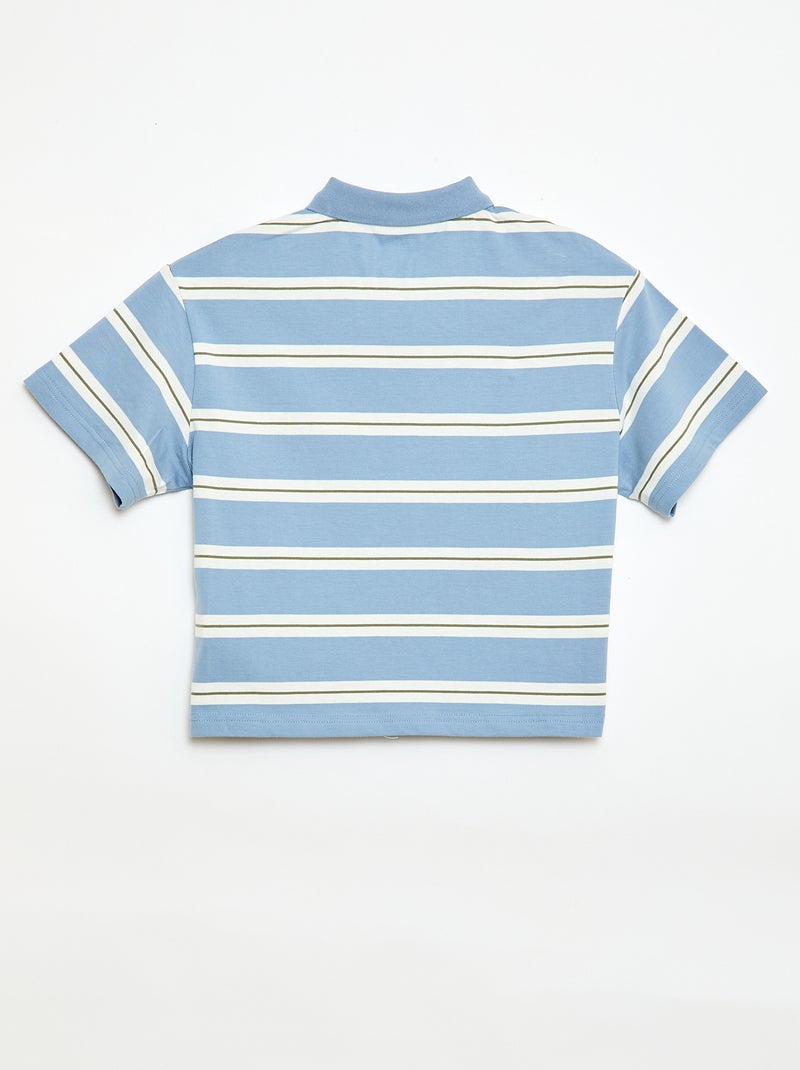 Polo a righe a maniche corte Blu - Kiabi