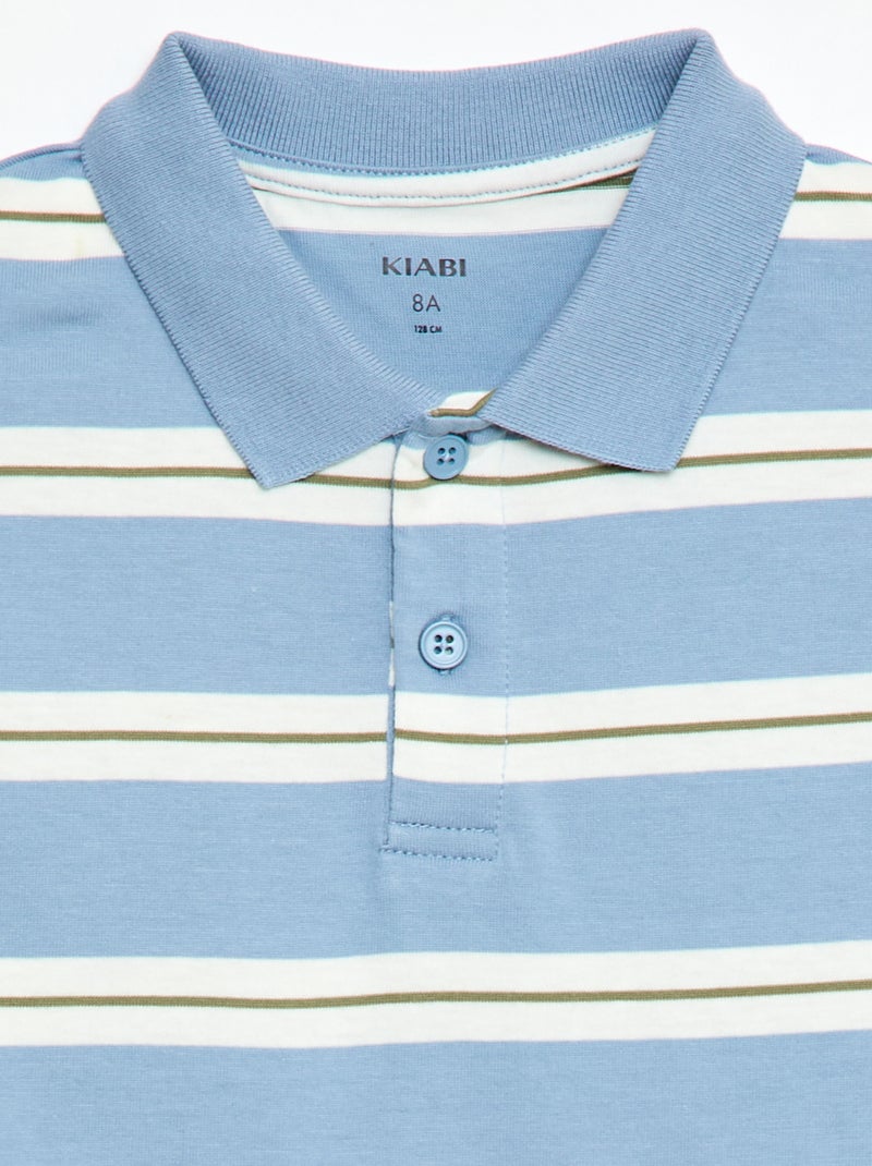 Polo a righe a maniche corte Blu - Kiabi